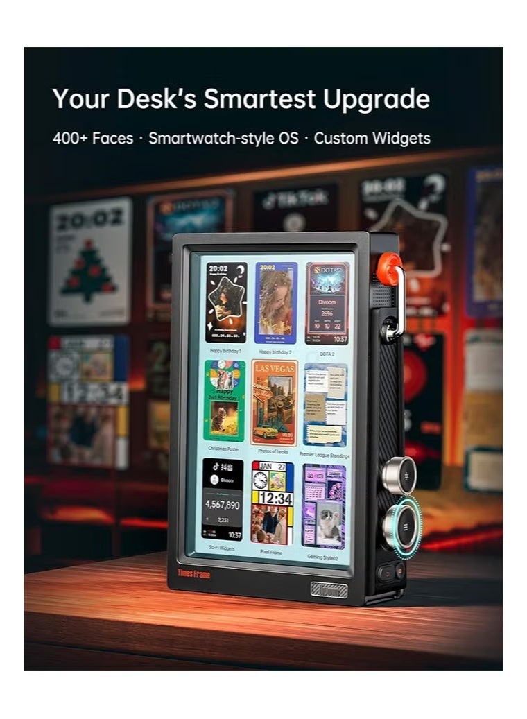 Divoom Times Frame-10.1" Digital Picture Frame Transparent IPS Smart Linux OS with RGBLED Rotary Knob WiFi 64GB 400+Clock Faces Widget 50+API Feeds Gift Mode Pixel Art Community Personalized Display - Image 4